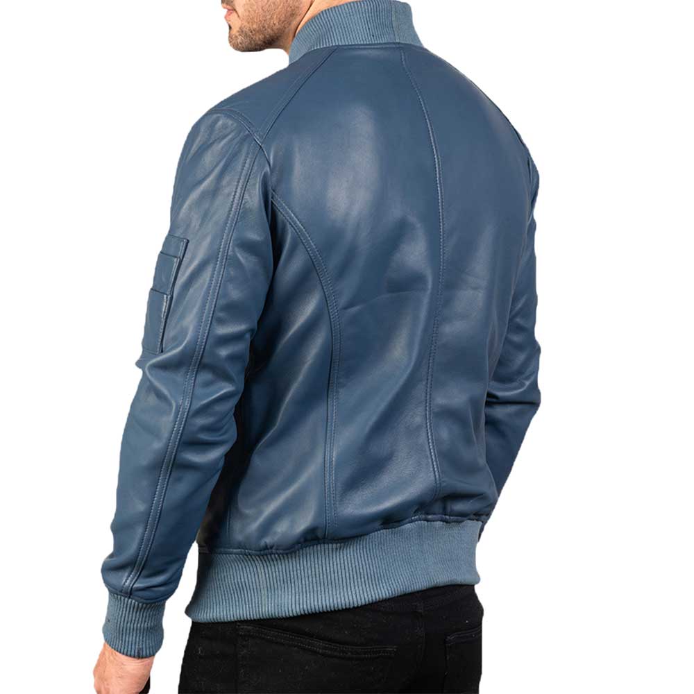 Blue Leather Jacket