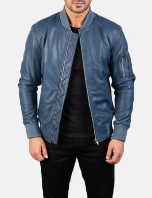 Blue Leather Jacket