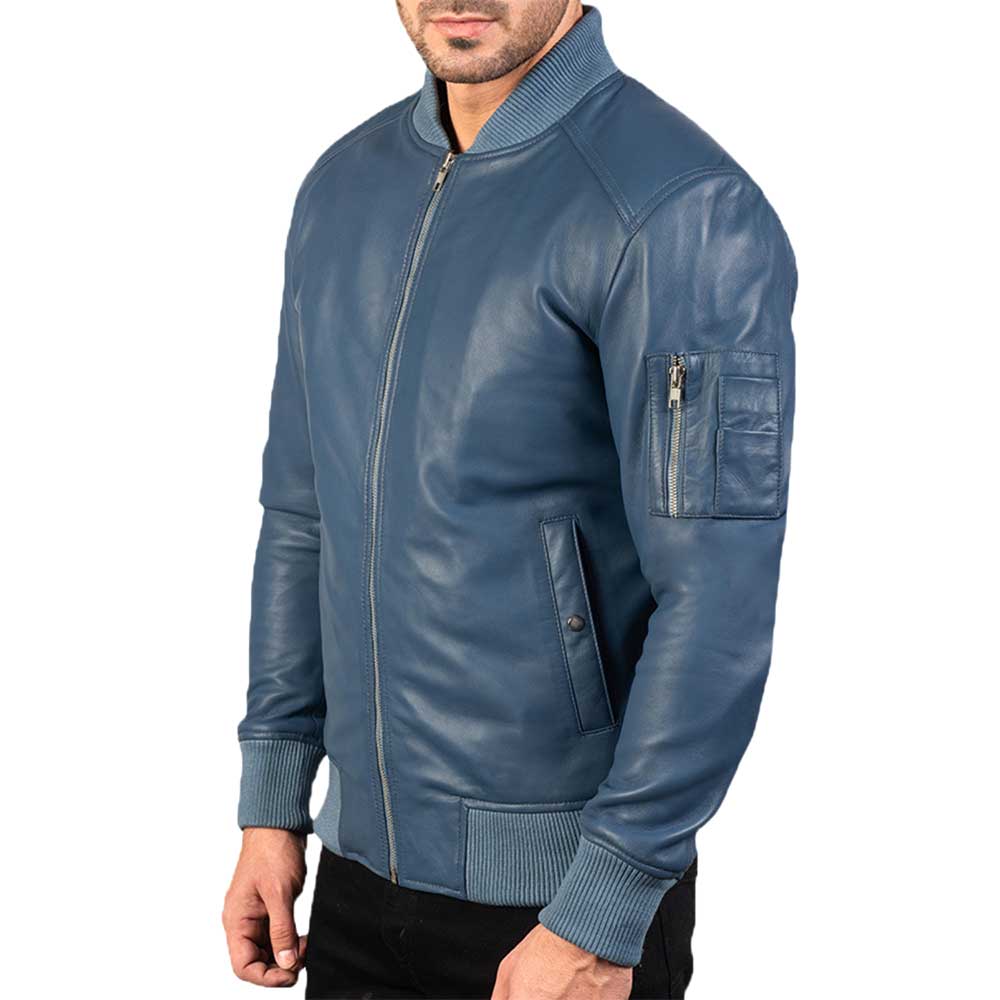 Blue Leather Jacket