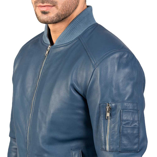 Blue Leather Jacket