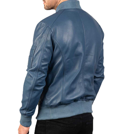 Blue Leather Jacket